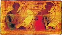 Прор. Моисей и царь Давид. Икона из пророческого ряда иконостаса Троицкого собора Троице-Сергиевой лавры. 1425–1427 гг.