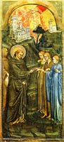 Мистическое обручение св. Франциска Ассизского с Бедностью. 1425 г. Худож. О. Нелли (Музеи Ватикана)