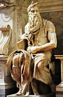 Прор. Моисей. Скульптура гробницы в Сан-Пьетро-ин-Винколи в Риме. 1513–1515 гг. Мастер Микеланджело