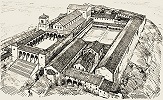 Аббатство Монте-Кассино. Ок. 1100 г. Реконструкция Г. М. Уилларда, К. Дж. Конанта. 1935 г
