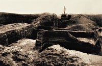 Археологические раскопки Дьякова городища в Коломенском под рук. К. Я. Вино-градова в 1935 г. Траншея вала