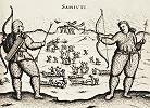 Саамы. Гравюра из кн. Gerrit de Veer. Warhafftige Relation. Der dreyen newen Vnerhцrten seltzamen Schiffart... Nьrnberg, 1598. Р. 69