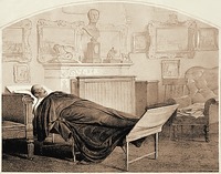Имп. Николай I на смертном одре. Рис. В. И. Гау. 1855 г.