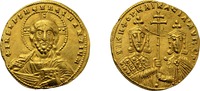 Иисус Христос. Визант. императоры Никифор II Фока и Василий II Гистаменон. Аверс. Реверс. 963–969 гг.