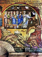 Ной выпускает зверей из ковчега. Мозаика собора Сан-Марко в Венеции. XIII в.