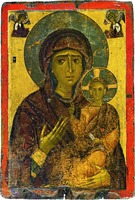 Божия Матерь «Одигитрия». 2-х сторонняя икона. Кон. XII в. (Византийский музей, Катория)