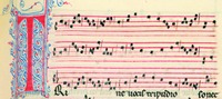 Пример 4. Кондукт «Trine vocis tripudio» (начало) (Laurent. Plut. 29.1. Fol. 205–206v)