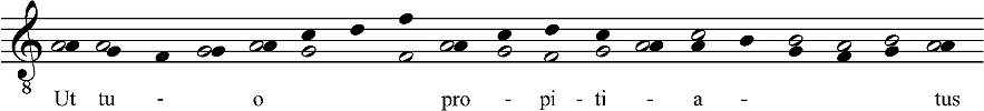 Пример 2. Органум «Ut tuo propitiates» (начало) в рукописи: Bodl. 572