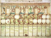 Северная стена центрального нефа старой базилики. Рисунок. Нач. XVIII в. Худож. Д. Тассели да Луго (Vat. Album A 64 ter. Fol. 14)