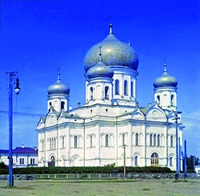 Свято-Духовский собор в Петрозаводске (до 1875 г.— Воскресенский собор). 1860–1872 гг. Фотография. 1915 г. Фото: С. М. Прокудин-Горский