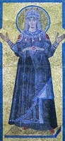 Богоматерь «Оранта». Фрагмент мозаики из оратория папы Иоанна VII. 705–707 гг. (Капелла Риччи ц. Сан-Марко во Флоренции)
