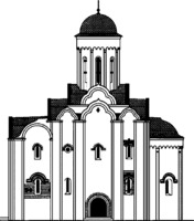 Южный фасад Преображенского храма. Реконструкция В. В. Ракитского