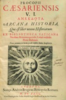 Титульный лист кн. «Тайная история» Прокопия Кесарийского. Lugduni, 1623