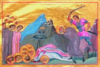 Мученичество Садока и его спутников. Миниатюра из Минология имп. Василия II. 1-я четв. XI в. (Vat. gr. 1613 P. 122)