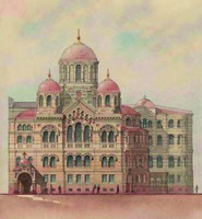 Проект подворья с домовой церковью и часовней. Архит. Н. Н. Никонов. 1899 г. (РГИА. Ф. 835. Оп. 1. Д. 681)