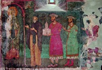 Ктиторская композиция. Роспись ц. прп. Саввы Освященного. Кон. XIII — 1-я пол. XIV в. Фото: Сандро Асатиани