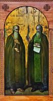 Преподобные Андроник и Савва Московские. Икона. 2-я пол. XIX в. (Спасский собор Спасо-Андроникова мон-ря)
