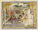 Успение прп. Сампсона Странноприимца. Миниатюра из греч. Минеи. XI–XIIвв. (Paris. gr. 1528. Fol. 47r) 