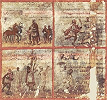 История прор. Самуила и царя Саула. Миниатюра из Кведлинбургской Италы. 2-я четв. V в. (Berlin. SB. Theol. lat. Fol. 485. Fol. 2r)
