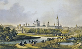 Вид Саровской пустыни. Тоновая литография Ж. Лемерсье. 60-е гг. XIX в. 