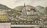 Сазавский монастырь. Акварель. 1822 г. Художник Д. Венуто (Австрийская Национальная б-ка, Вена)