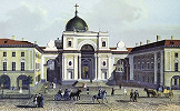 Собор во имя вмц. Екатерины Римско-католической Церкви. 1761–1783 гг. Архитекторы Ж. Б. Валлен-Деламот, А. Ринальди. Хромолитография. 30-е гг. XIX в.