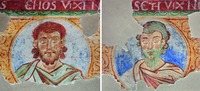 Праотцы Енох и Сиф. Фрагменты фресок. 1144–1148 гг. (?) Фото: И. А. Орецкая