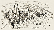 Аббатство Санкт-Галлен. Рисунок из кн: Rahn J. R. Geschichte der Bildenden Kunste in der Schweiz: Von den Altesten Zeiten bis zum Schlusse des Mittelalters. Zurich, 1876. P. 91. Fig. 12.