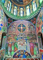 Собор новомучеников и исповедников Российских. Мозаика крестильного храма сщмч. Владимира Медведюка и Новомучеников и исповедников Российских в Петровском парке в Москве. 2006–2007 гг. Ма-стер С. Д. Голышев