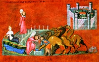 Ревекка у колодца. Миниатюра из Венского генезиса. VI в. (Vindob. Theol. gr. 31. Fol. 7r)