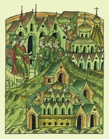 Призвание на княжение ростовскими и суздальскими боярами блгв. кн. Андрея Юрьевича Боголюбского. Миниатюра из Лицевого летописного свода. 70-е гг. XVI в. (РНБ. F. IV.233. Л. 124 об.)