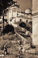 Разминирование Святогорского мон-ря. Фотография. 1944 г.