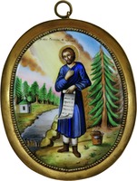 Прав. Симеон Верхотурский. Эмалевая икона. 2-я пол. XIX в. (Нововалаамский мон-рь в Хейнавеси, Финляндия)