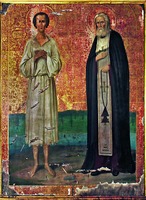 «Святые Симон Блаженный и прп. Серафим Саровский». Икона. После 1903 г. (ц. Покрова Пресв. Богородицы в с. Задорожье Юрьевецкого р-на) Фото: Н. А. Мерзлюти-на
