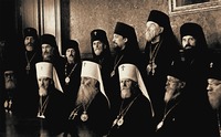 Заседание Архиерейского Собора и выборы Патриарха. Фотография. 1943 г.