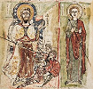 Мученики Симеон и Иоанн Коптские. Миниатюра из рукописи. XII–XIII вв. (Vat. сopt. 60. Fol. 128)