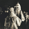 Интронизация патриарха Московскому и всея Руси Сергия (Страгородского). Фотография. 1943 г.