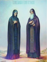 Преподобные Сергий и Варвара Оятские. Икона. Нач. XXI в. (Троицкая часовня Александро-Свирского мон-ря) Фото: Ф. А. Зверев