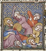 Мученичество Сергия и Вакха. Миниатюра из Парижского бревиария. Ок. 1364–1370 гг. Мастер Жан Чёрный и помощники (Paris. lat. 1052. Fol. 529)