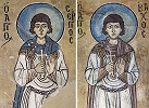 Мученики Сергий и Вакх. Роспись крипты кафоликона мон-ря Осиос Лукас, Греция. 30–40-е гг. XI в. Фото: В. А. Заварицкая
