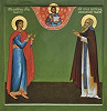 Вмч. Георгий и прп. Сергий Малопинежский. 2007 г. Иконописец А. М. Зубов (ц. Преображения Господня в дер. Согра Архангельской обл.)
