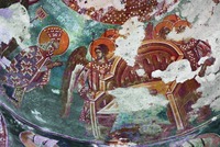 «Небесный двор». Роспись сев. купола в притворе храма Успения Пресв. Богородицы в мон-ре Трескавец. Ок. 1340 г. Фото: Е. А. Виноградова