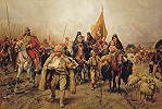 Великое переселение сербов. 1896 г. Худож. П. Йованович (Музей Сербской Православ-ной Церкви в Белграде)