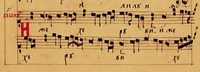 Кликните для увеличения картинки Херувимская песнь сербского распева (начало). Ирмологион Жировицкого монастыря. 20–40-е гг. ХVII в. (НБУВ. Ф. 1. № 3367. Л. 21 об.)