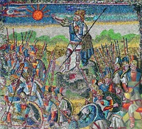 Иисус Навин останавливает солнце и луну. Мозаика юж. стены центрального нефа. 432–440 гг. Фото: В. Е. Сусленков