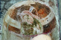 Христос во гробе. Роспись конхи диаконника церкви Благовещения Пресв. Богородицы в мон-ре Градац. Ок. 1275 г. Фото: А. Ю. Виноградов