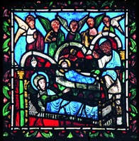 Рождество Христово. Витраж собора Сен-Дени. XII в. Фото: В. А. Заварицкая