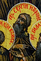 Прп. Сергий Нуромский. Фрагмент иконы «Господь Вседержитель, с Вологодскими святыми». 1-я пол. ХIX в., с поновлениями (ц. прав. Лазаря в Вологде)