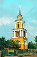 Колокольня. 1832–1835 гг. Архит. И. Ф. Львов. Разрушена в 1937 г., воссоздана в 2009 г. Фотография. 2009 г. Фото: А. В. Слезкин