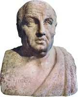 Сенека. Cкульптурный портрет. III в., копия с портрета I в. (Античное собрание, Новый музей в Берлине)
